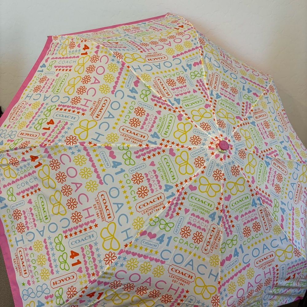 Coach y2k butterfly logo monogram nylon umbrella - Picture 7 of 10